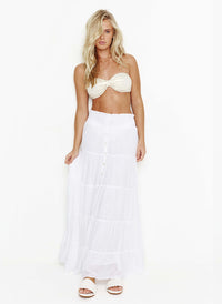 Melissa Odabash Dee White Tiered Long Skirt - 2024 Collection