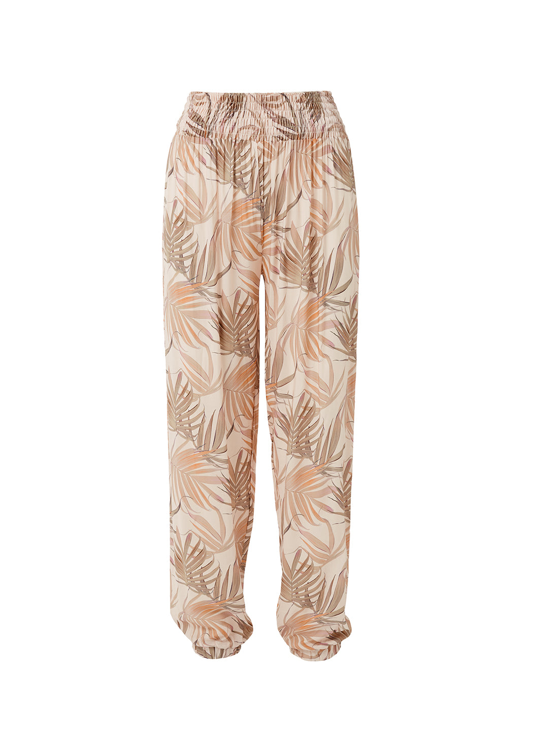 Melissa Odabash Devon Tan Palm Tapered Leg Trousers - 2024 Collection