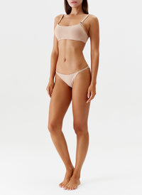 Melissa Odabash Ecuador Tan Rectangular Trim Over The Shoulder Bikini Top - 2024 Collection