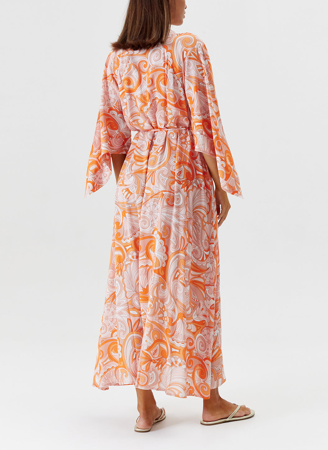 Melissa Odabash Edith Orange Mirage Button Down Long Dresses - 2024 Collection