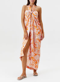 Melissa Odabash Ellie Orange Mirage Printed Pareo - 2024 Collection