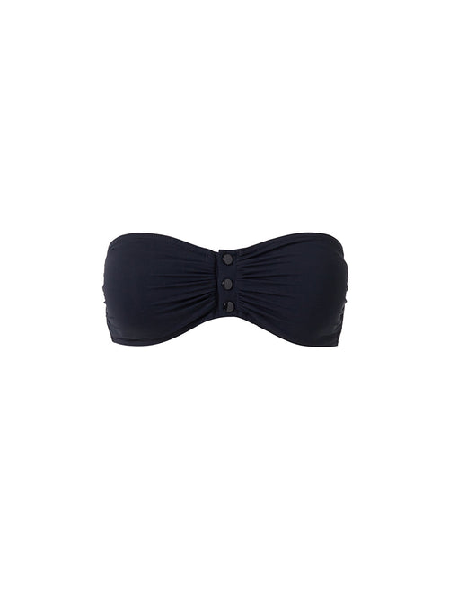 Melissa Odabash Eze Black Popper Front Bandeau Bikini Top - 2024 Collection
