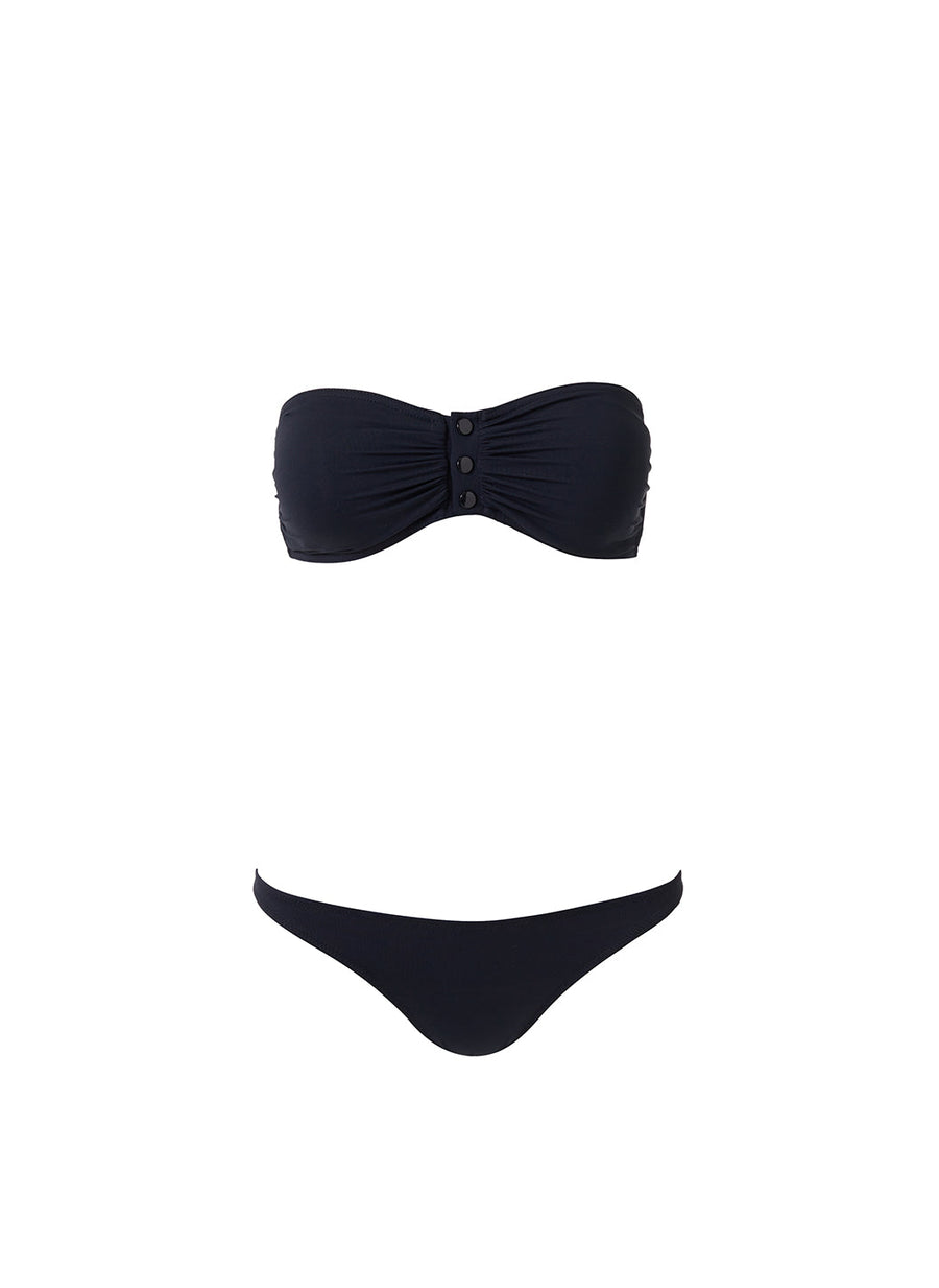 Melissa Odabash Eze Black Popper Front Bandeau Bikini - 2024 Collection