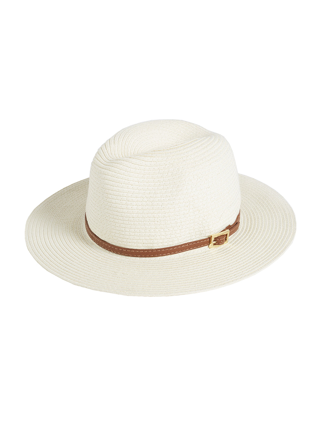 Melissa Odabash Fedora Cream/Tan With Belt Hat - 2024 Collection