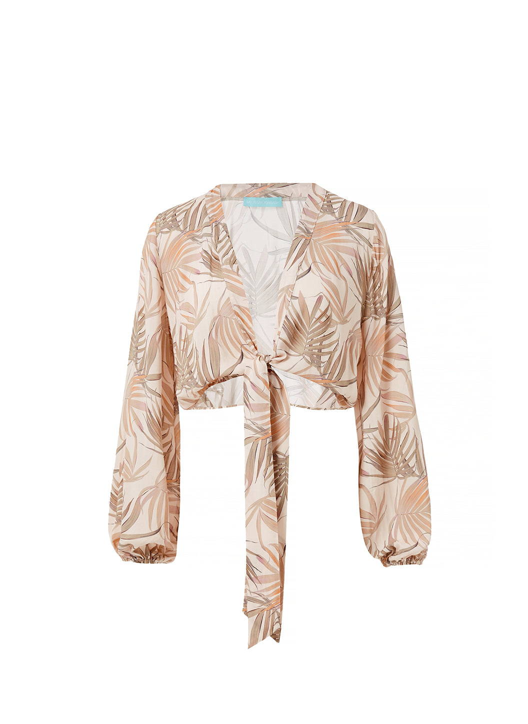 Melissa Odabash Gemma Tan Palm Cropped Shirt - 2024 Collection