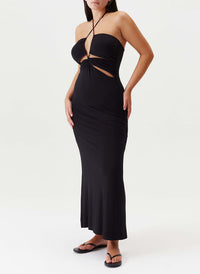 Melissa Odabash Giana Black Cut Out Strappy Long Dress - 2024 Collection