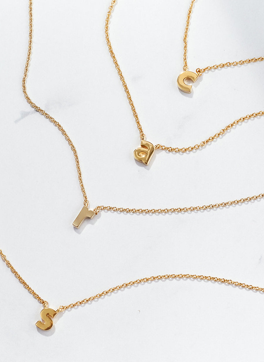 Gold A Letter Pendant Official Site
