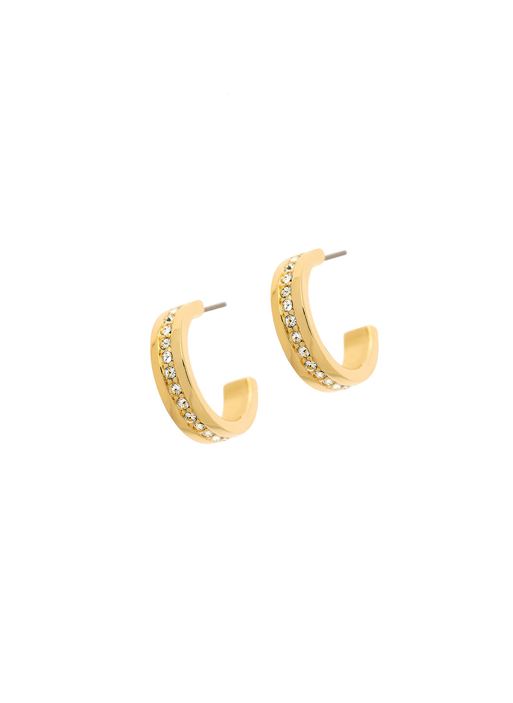 Crystal Row Hoop Earrings