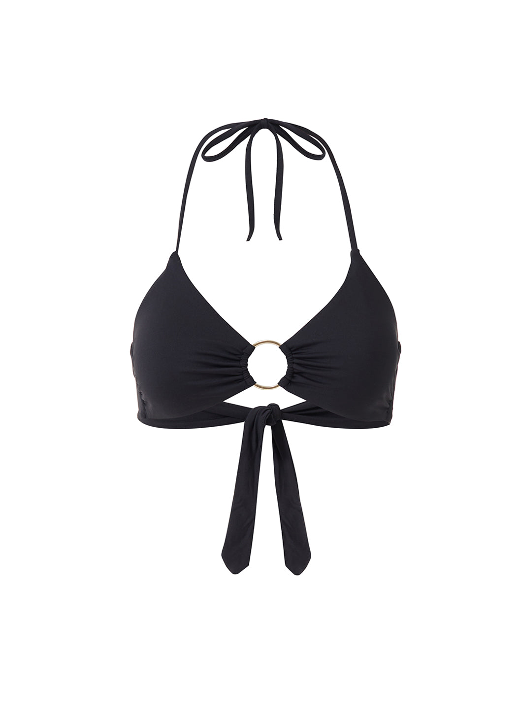 Melissa Odabash Hamburg Black Ring Trim Halterneck Bikini Top - 2024 Collection