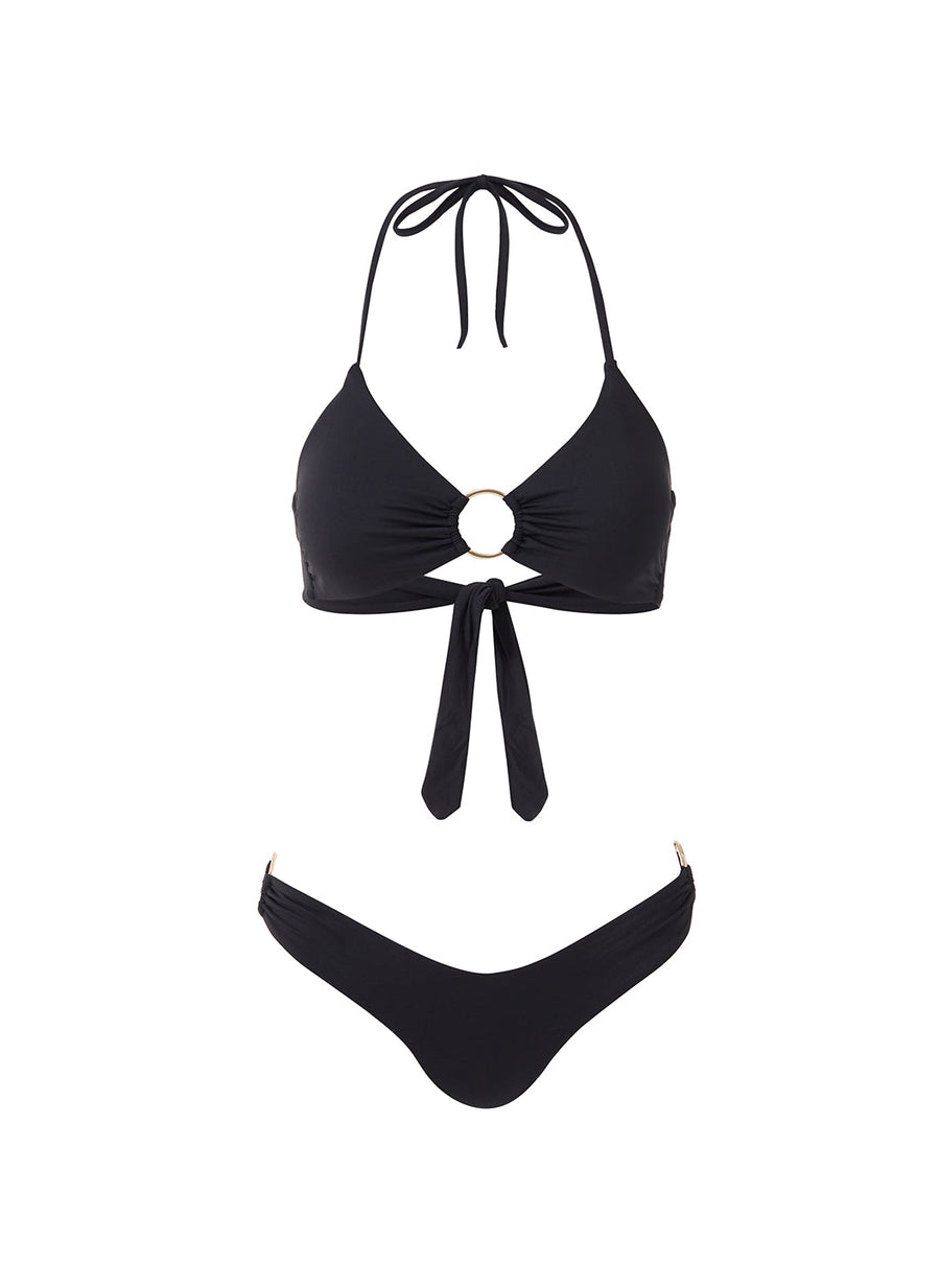 Melissa Odabash Hamburg Black Ring Trim Halterneck Bikini - 2024 Collection