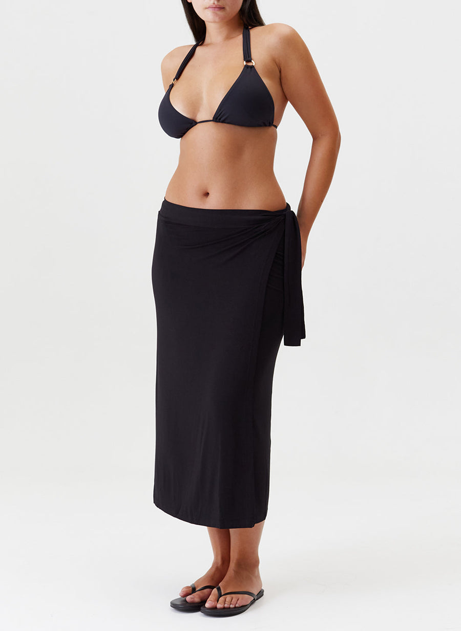 Melissa Odabash Ida Black Wrap Around Pareo - 2024 Collection