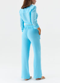 Melissa Odabash Krissy Turquoise Straight Leg Trousers - 2024 Collection