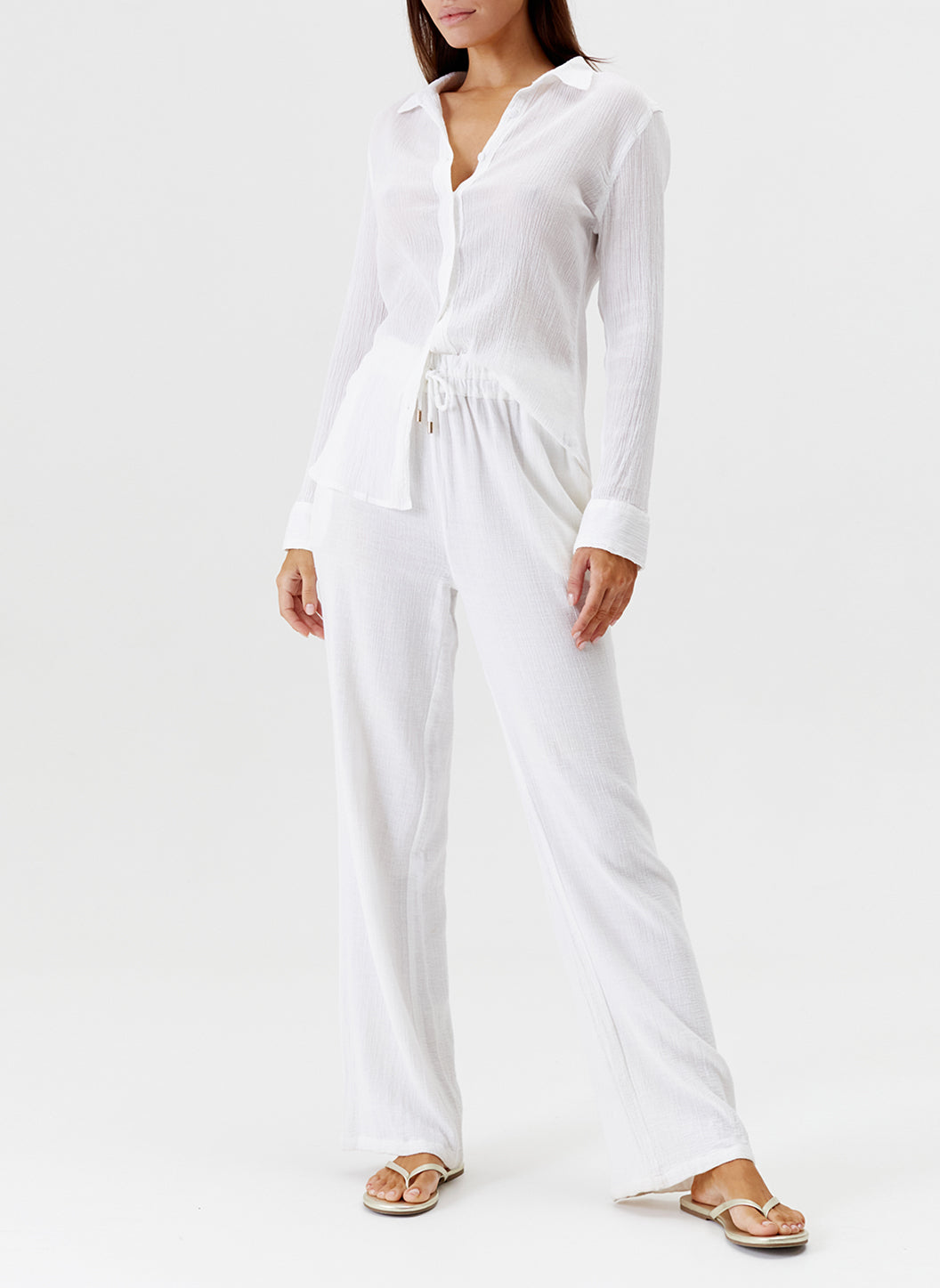 Melissa Odabash Krissy White Straight Leg Trousers - 2024 Collection