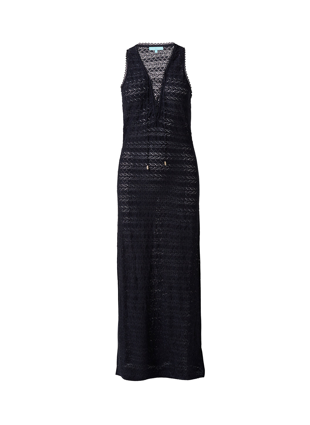 Maddie Black Lace Up Crochet Long Dress Melissa Odabash maddie-black-lace-up-crochet-long-dress-melissa-odabash