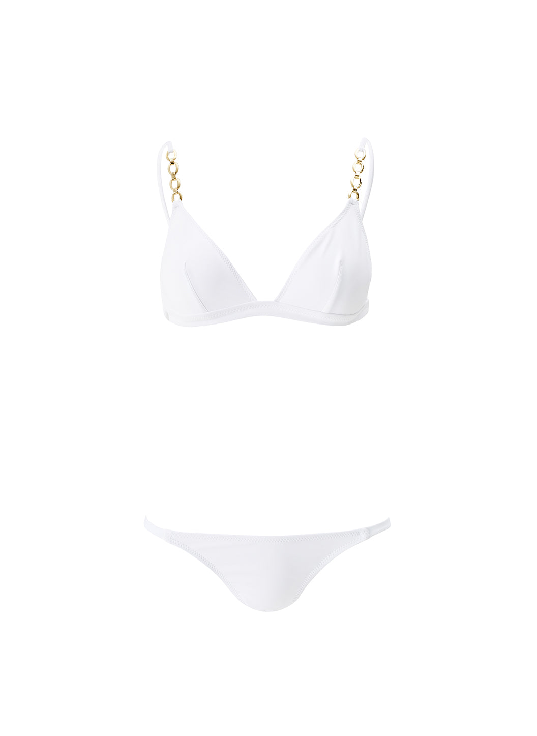【Melissa Odabash】 Anguillaトライアングルビキニトップ Anguilla White Zigzag Triangle Triple Ring Bikini | Official