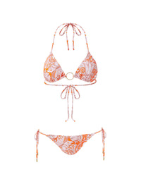 Melissa Odabash Miami Orange Mirage Bamboo Ring Trim Triangle Bikini - 2024 Collection