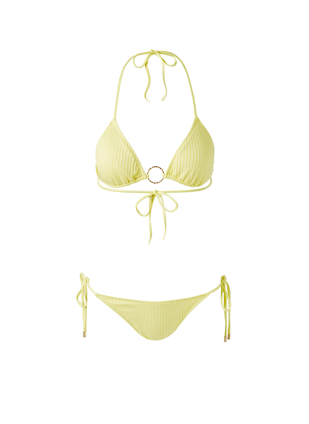 Melissa Odabash Miami Sunray Ribbed Bamboo Ring Trim Triangle Bikini - 2024 Collection