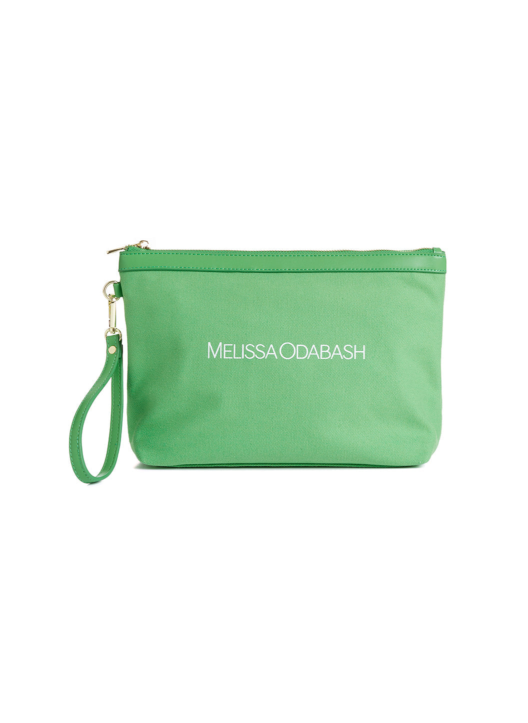 Melissa Odabash Milos Green/White Plain Clutch - 2024 Collection