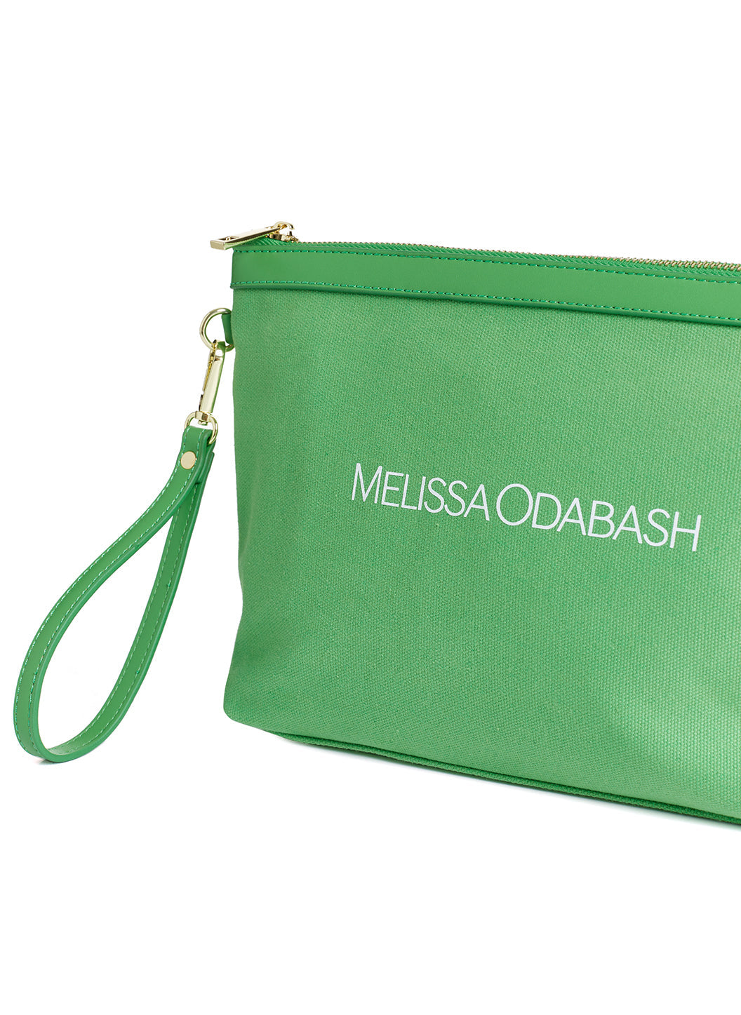 Melissa Odabash Milos Green/White Plain Clutch - 2024 Collection