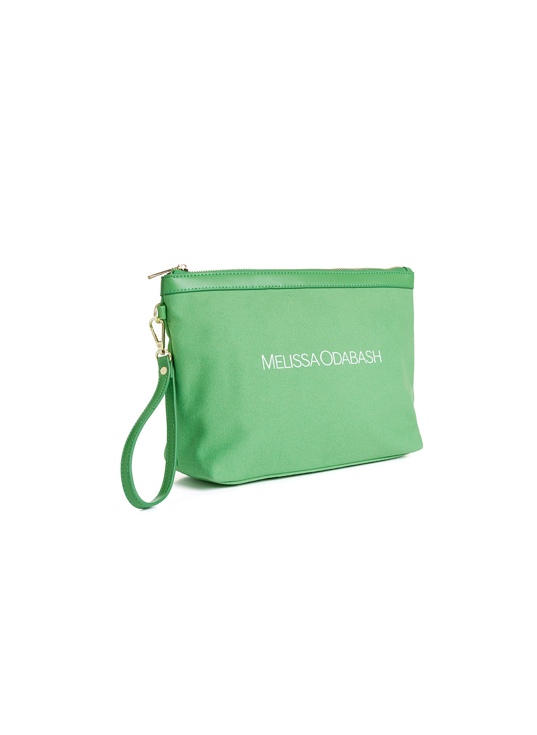 Melissa Odabash Milos Green/White Plain Clutch - 2024 Collection