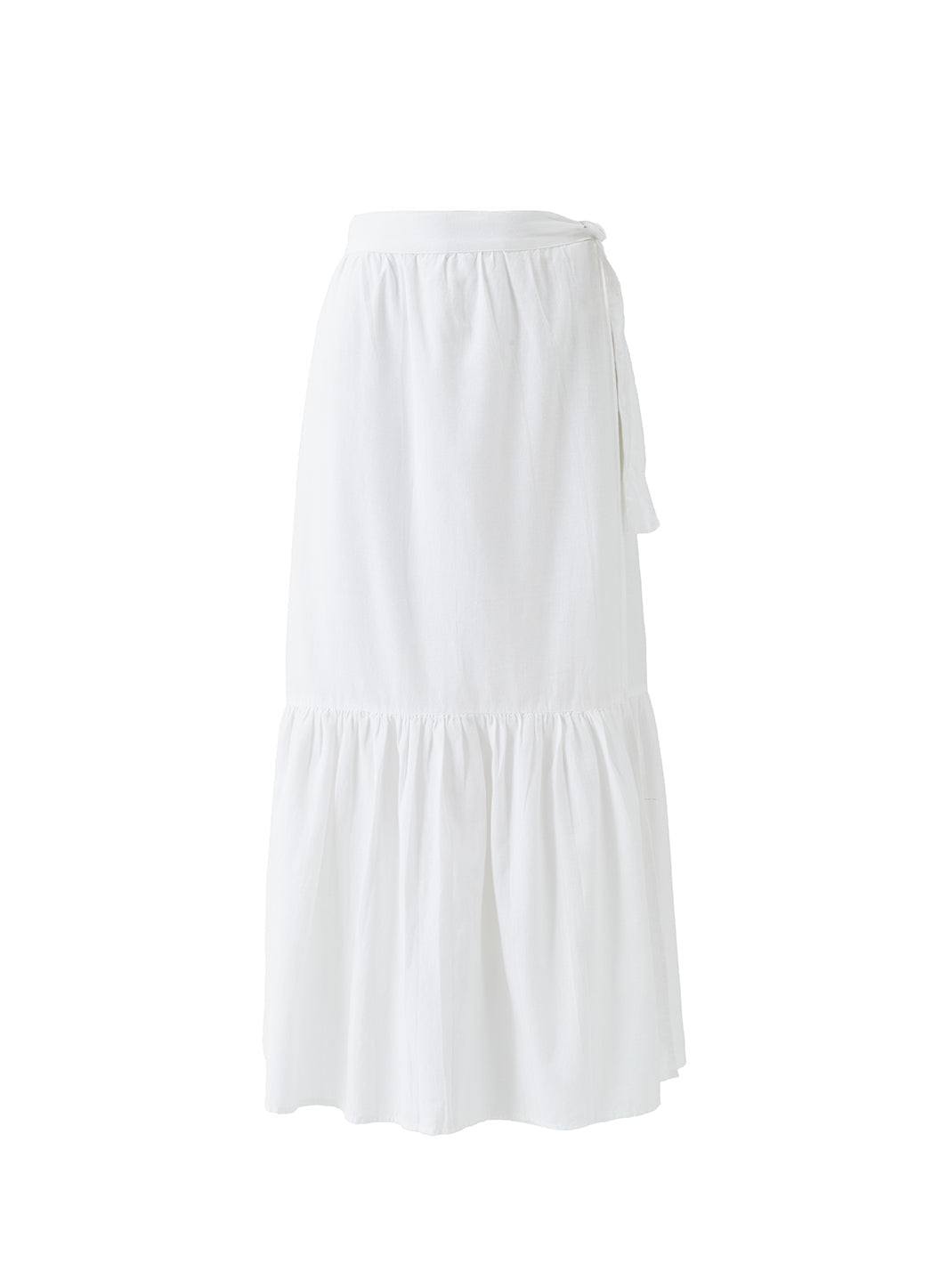 Monroe White Long Linen Skirt | Official Site