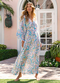 Melissa Odabash Natalie Riviera Lace UpLong Kaftan - 2024 Collection