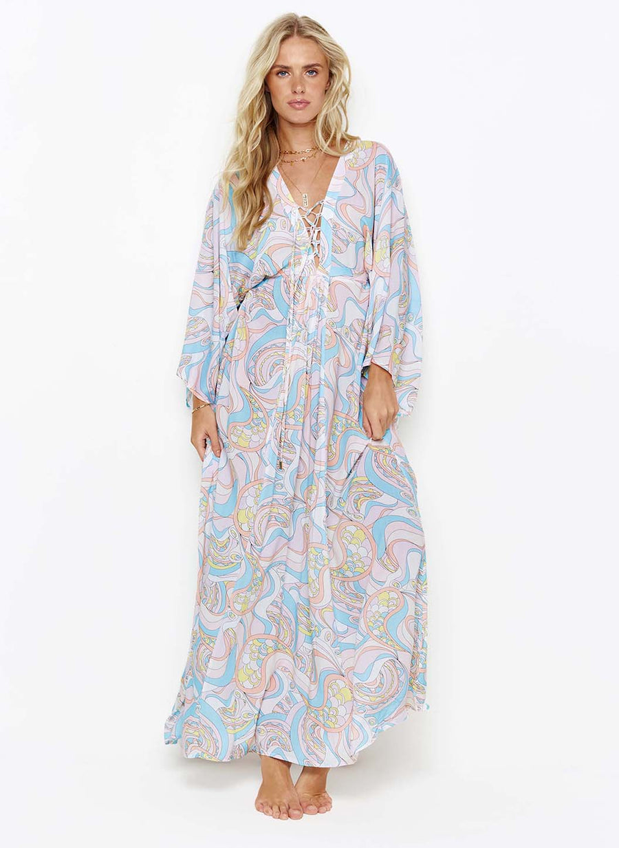Melissa Odabash Natalie Riviera Lace UpLong Kaftan - 2024 Collection