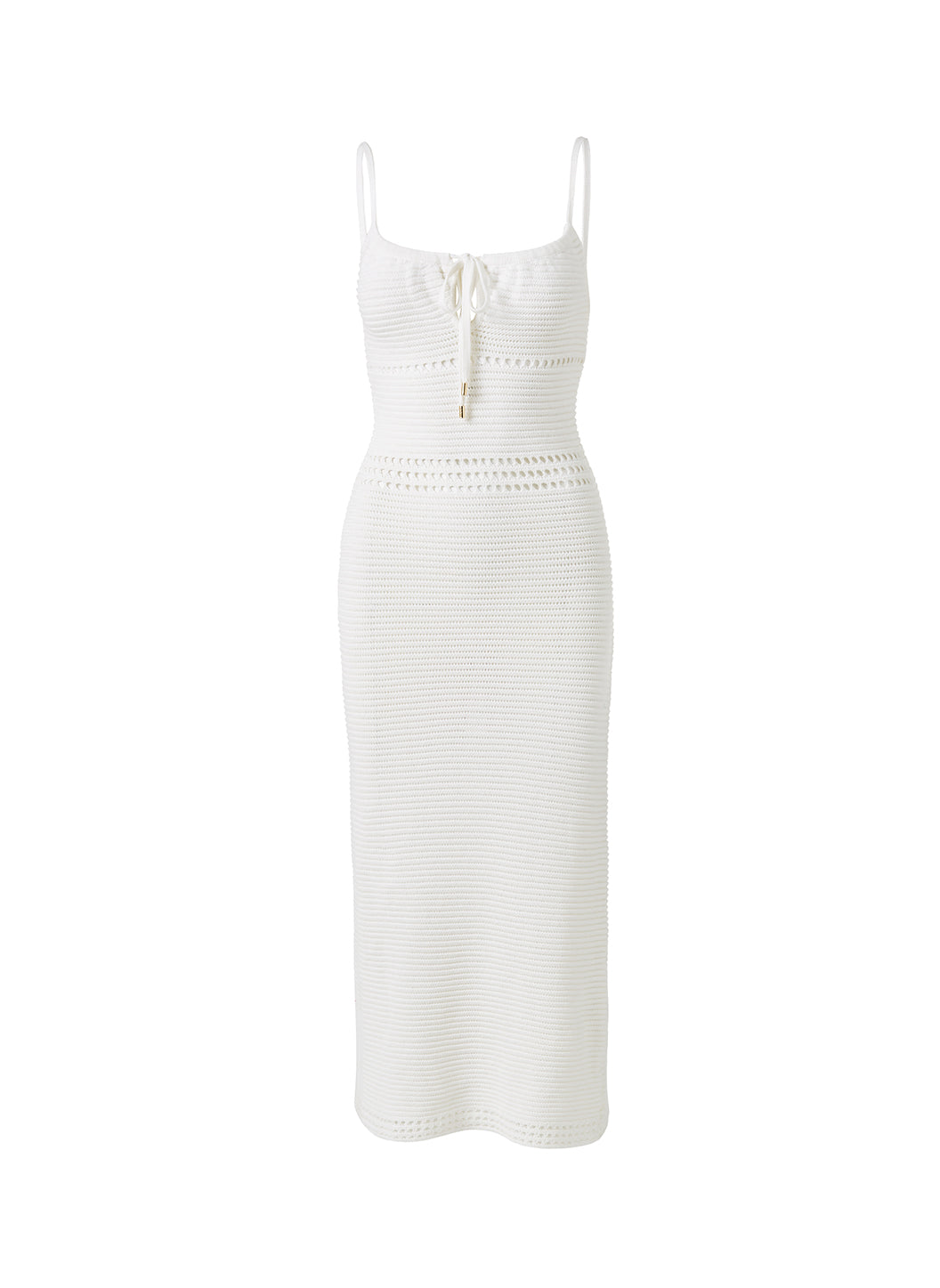 Melissa Odabash Nikita Cream Strappy Crochet Midi Dress - 2024 Collection