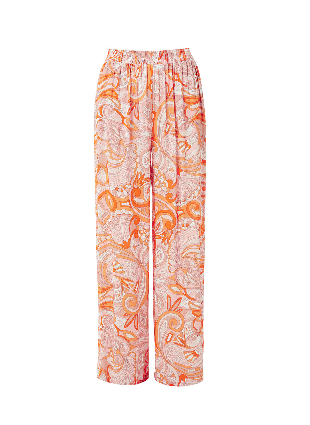 Melissa Odabash Olivia Orange Mirage Wide Leg Trousers - 2024 Collection