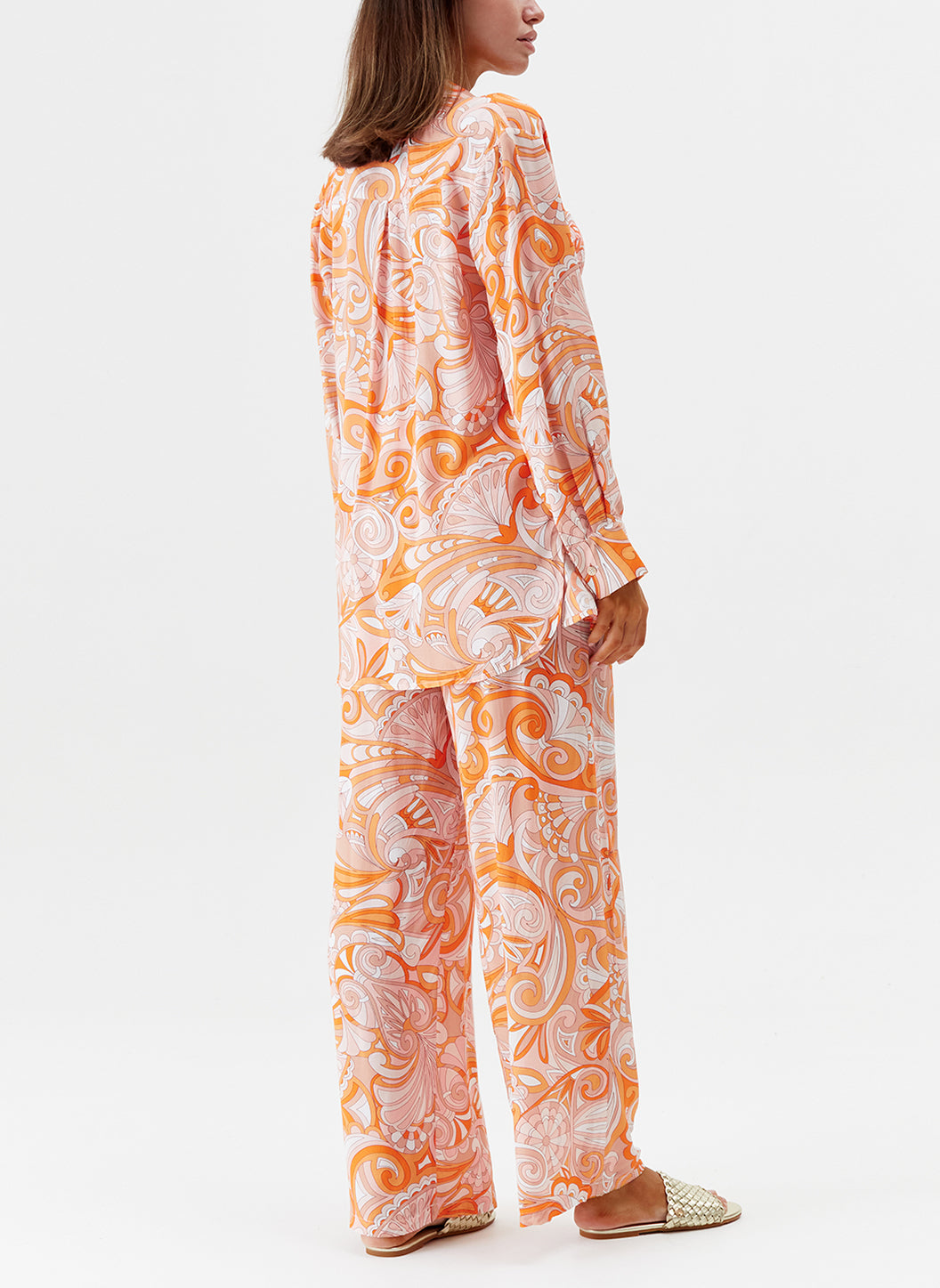 Melissa Odabash Olivia Orange Mirage Wide Leg Trousers - 2024 Collection