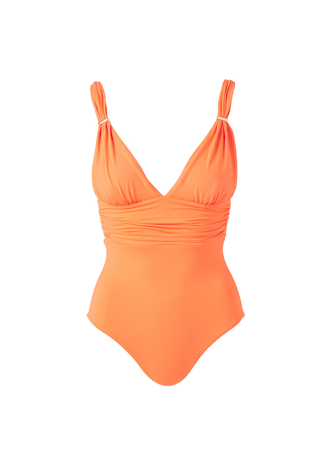 Melissa Odabash Panarea Orange Mirage Bar Trim Over The Shoulder Swimsuit - 2024 Collection