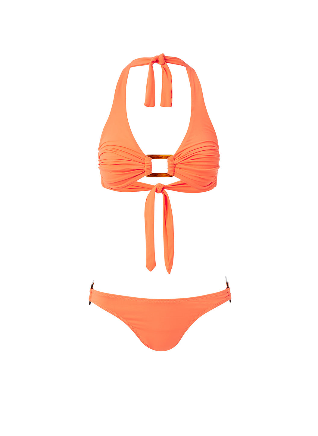 Melissa Odabash Paris Orange Rectangle Trim Halterneck Bikini - 2024 Collection