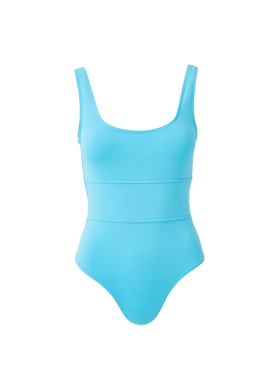 Perugia Turquoise Scoop Neck Over The Shoulder Swimsuit | Melissa Odabash