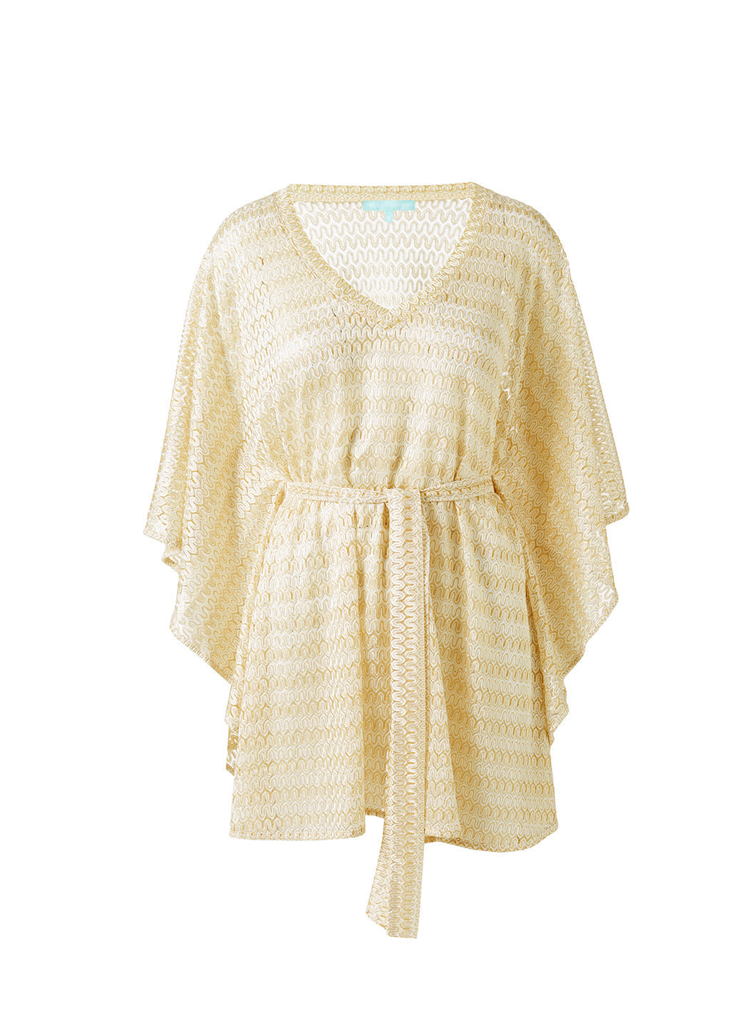 Melissa Odabash Petra Gold Belted Waist Short Kaftan - 2024 Collection