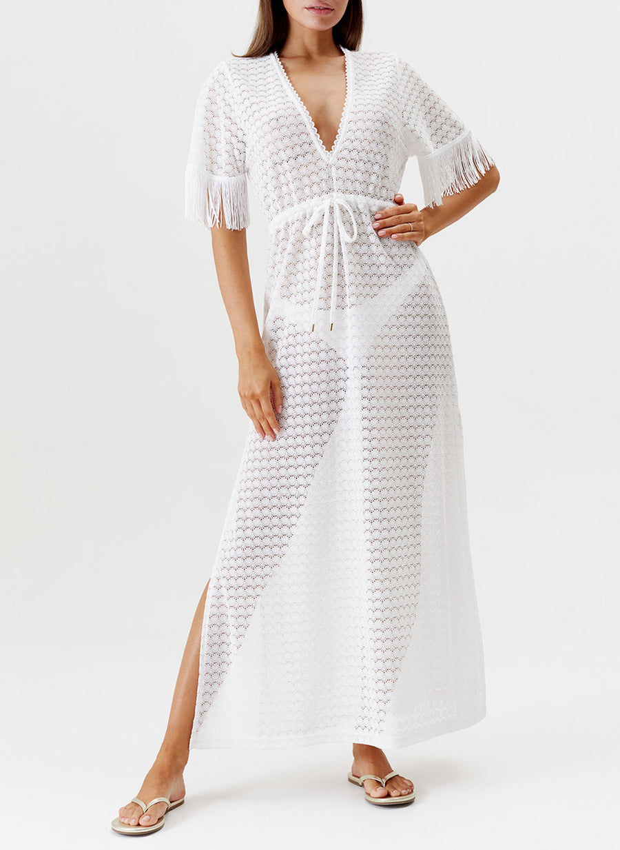 phoebe white kaftan model 2024 F