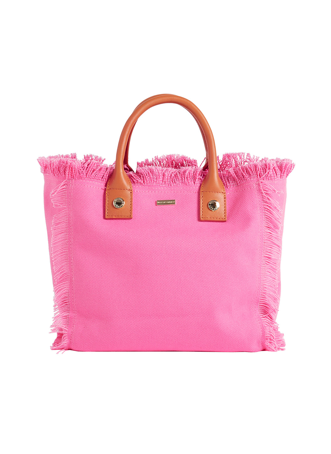 Melissa Odabash Porto Cervo Hot Pink/Tan Mini Beach Tote - 2024 Collection