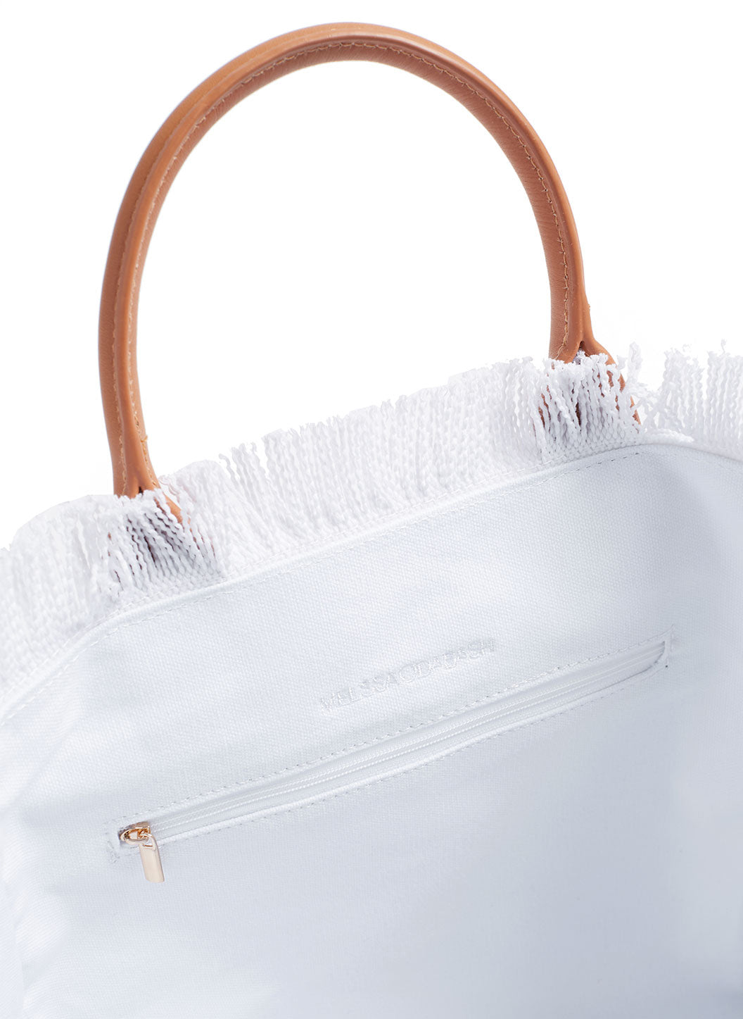 Melissa Odabash Porto Cervo White/Tan Mini Beach Tote - 2024 Collection