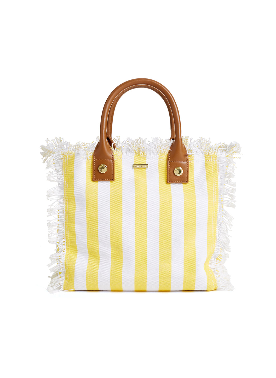 Melissa Odabash Porto Cervo Yellow Nautical/Tan Mini Beach Tote - 2024 Collection