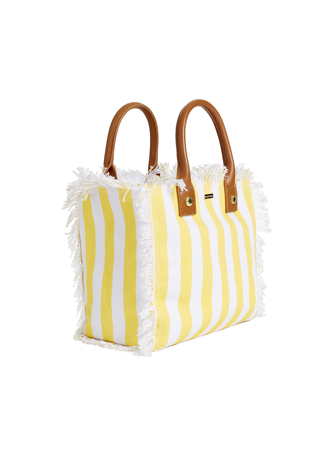 Melissa Odabash Porto Cervo Yellow Nautical/Tan Mini Beach Tote - 2024 Collection