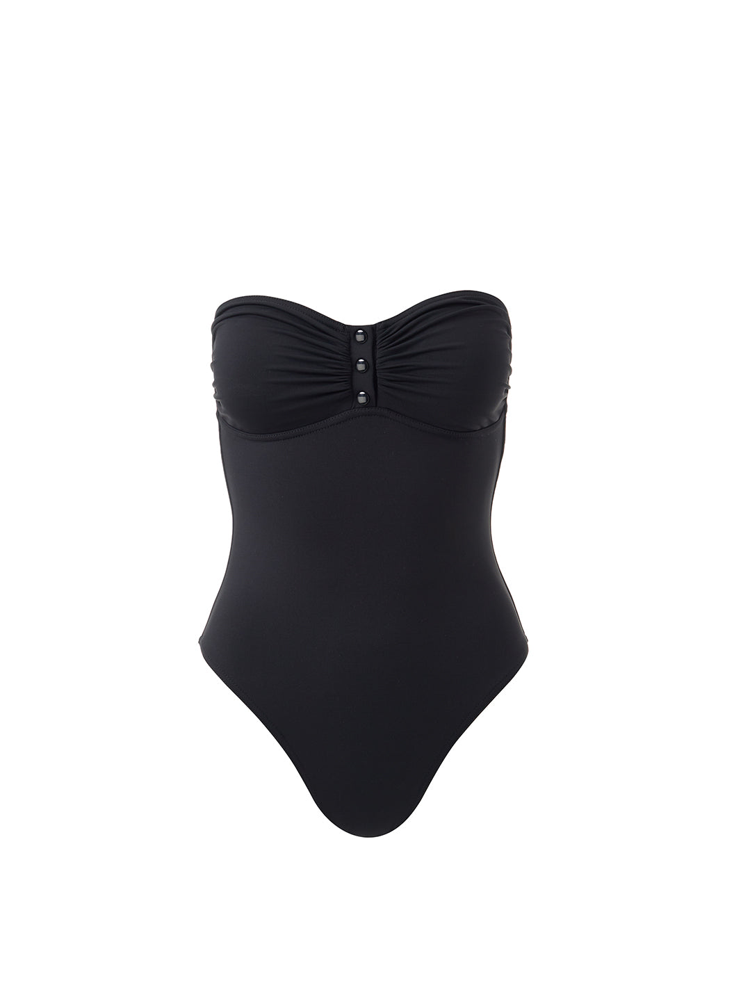 Melissa Odabash Remy Black Popper Bandeau Swimsuit - 2024 Collection