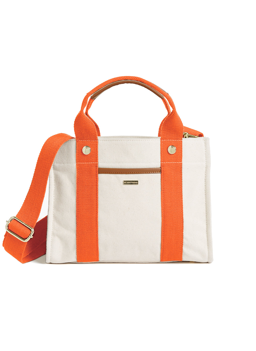 Melissa Odabash Rhodes Beige/Orange Contrast Mini Tote - 2024 Collection