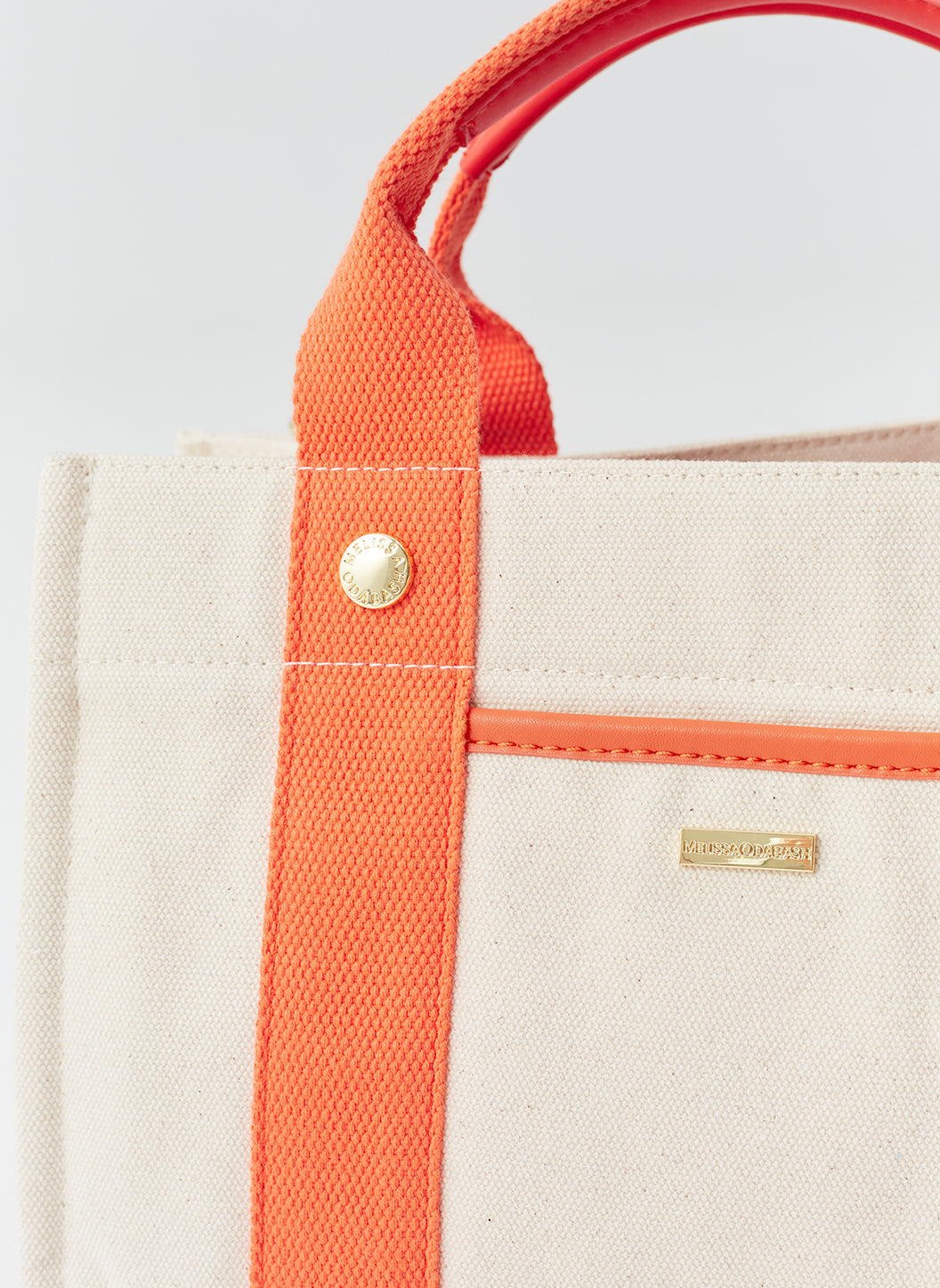 Rhodes Beige Orange Tote | Official Site