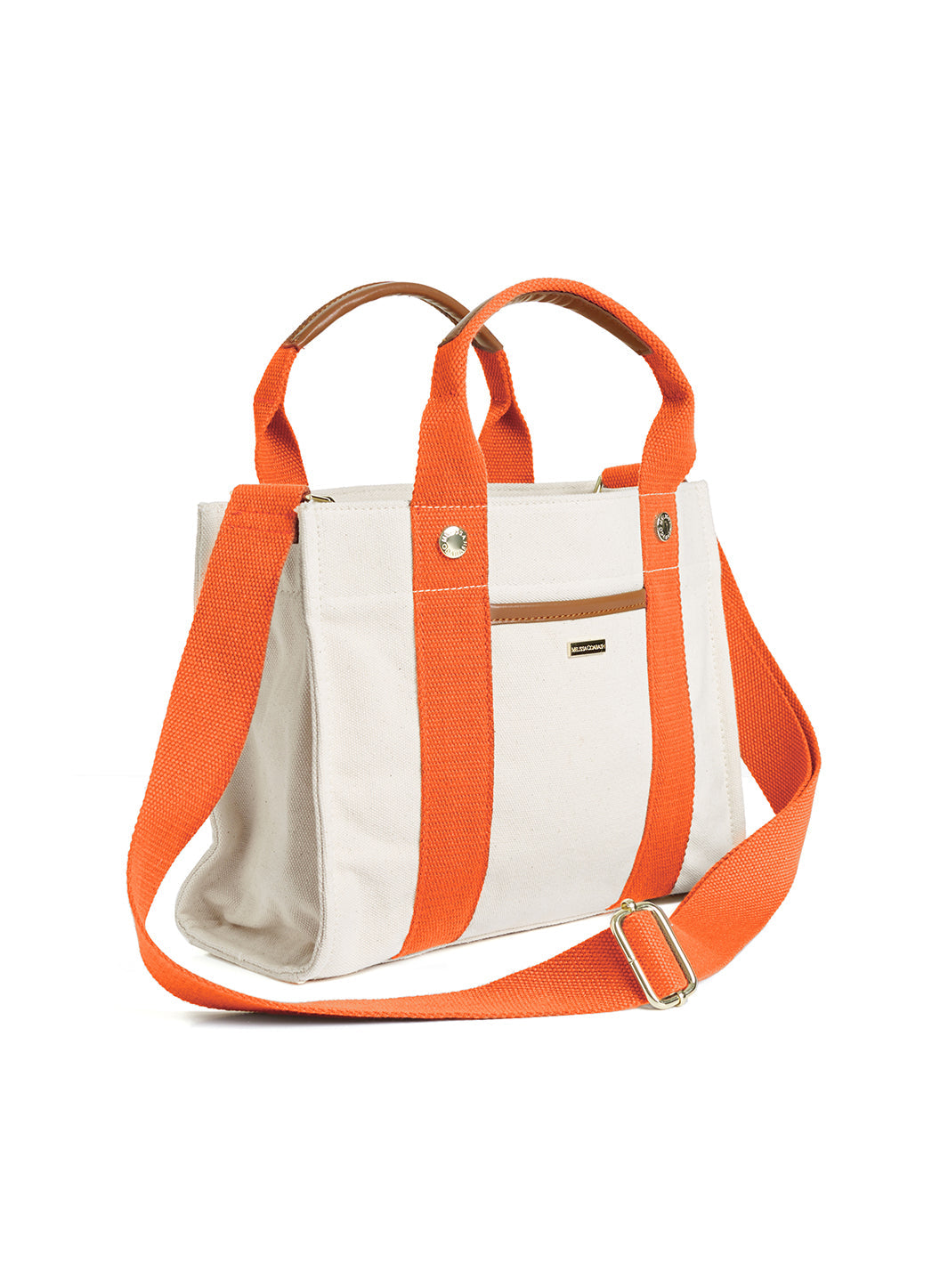 Melissa Odabash Rhodes Beige/Orange Contrast Mini Tote - 2024 Collection