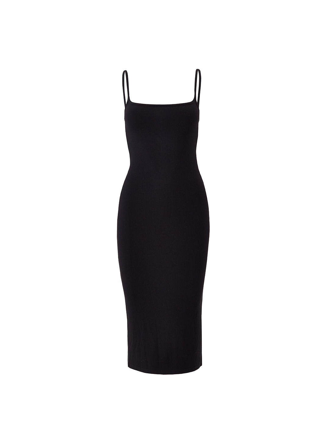 Melissa Odabash Riley Black Ribbed Tank Midi Dress - 2024 Collection