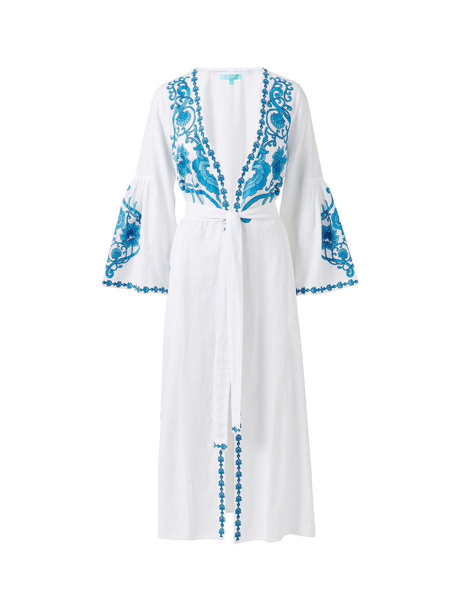 Romilly White Blue Kaftan | Official Site Romilly White Blue Kaftan | Official Site