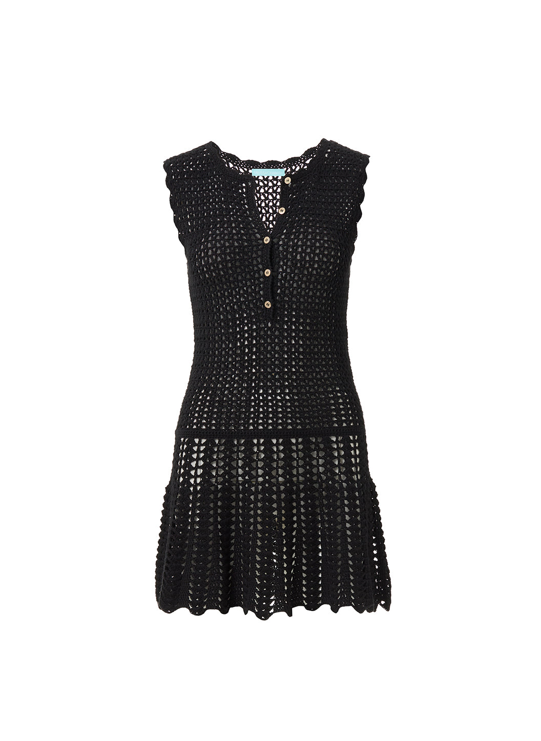 Melissa Odabash Rosie Black Crochet Short Dress - 2024 Collection