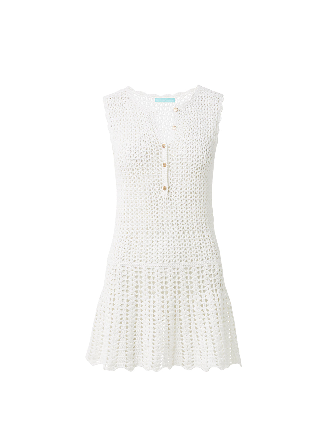 Melissa Odabash Rosie White Crochet Short Dress - 2024 Collection