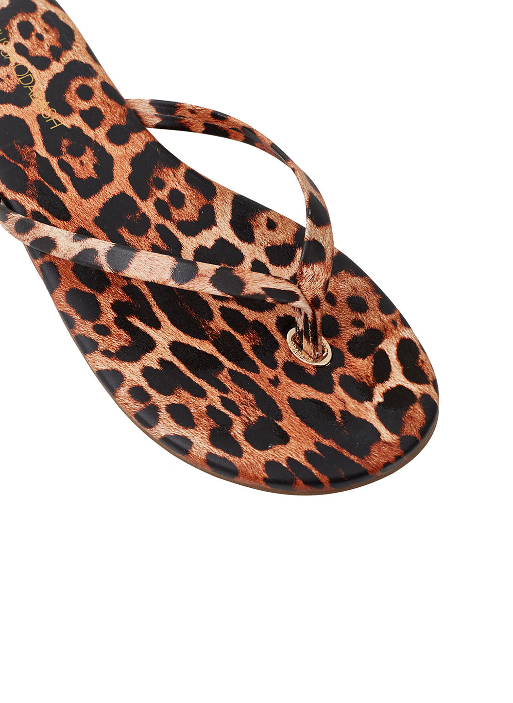 Melissa Odabash Leather Flip Flop Sandals Cheetah Print - 2024 Collection