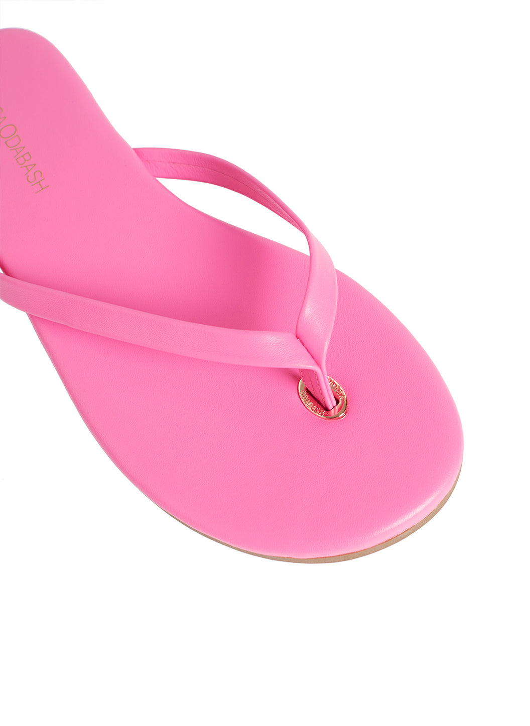 Melissa Odabash Leather Flip Flop Sandals Hot Pink - 2024 Collection