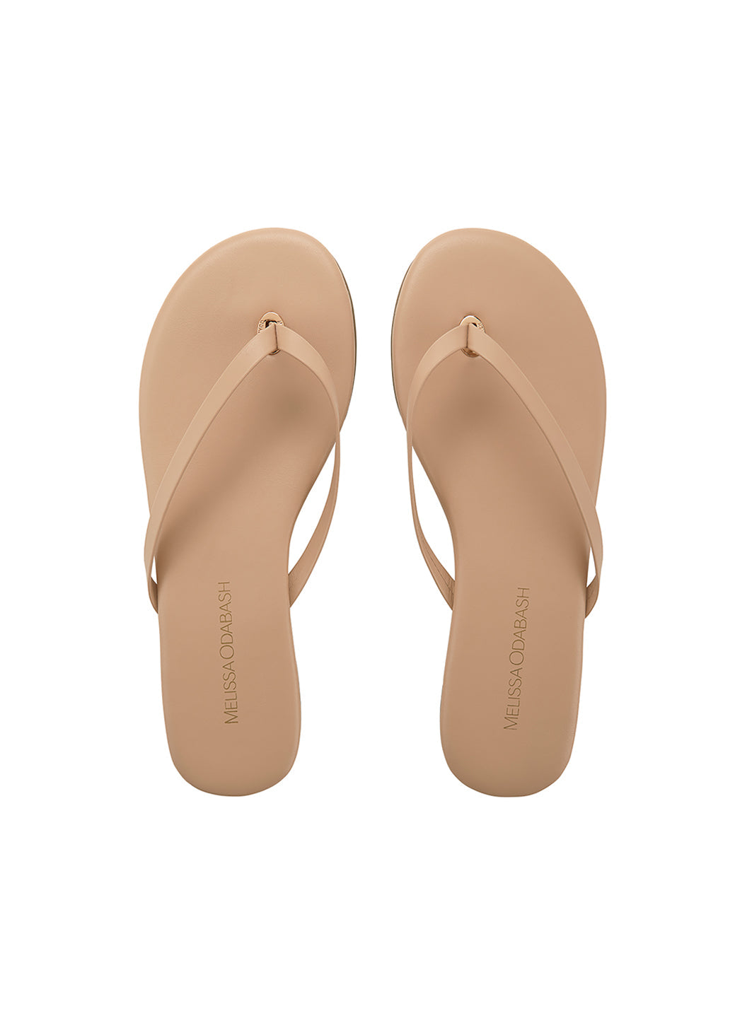 Melissa Odabash Leather Flip Flop Sandals Nude - 2024 Collection